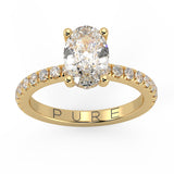 Balanced Hidden Halo Oval Brilliant Cut French Cut Pavè