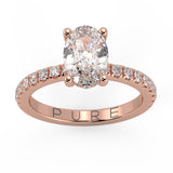 Balanced Hidden Halo Oval Brilliant Cut French Cut Pavè