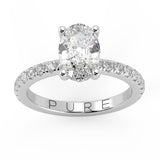 Balanced Hidden Halo Oval Brilliant Cut French Cut Pavè