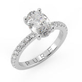 Balanced Hidden Halo Oval Brilliant Cut French Cut Pavè