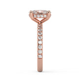 Balanced Hidden Halo Oval Brilliant Cut French Cut Pavè