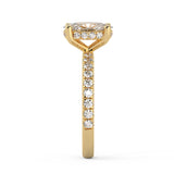 Balanced Hidden Halo Oval Brilliant Cut French Cut Pavè