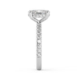 Balanced Hidden Halo Oval Brilliant Cut French Cut Pavè