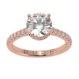 Perfect Round Brilliant Hidden Halo French Cut Pavé sides