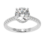 Perfect Round Brilliant Hidden Halo French Cut Pavé sides