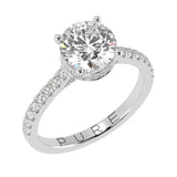Perfect Round Brilliant Hidden Halo French Cut Pavé sides