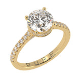 Perfect Round Brilliant Hidden Halo French Cut Pavé sides