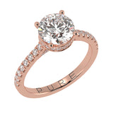 Perfect Round Brilliant Hidden Halo French Cut Pavé sides