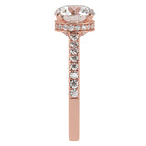 Perfect Round Brilliant Hidden Halo French Cut Pavé sides
