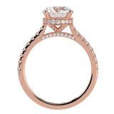 Perfect Round Brilliant Hidden Halo French Cut Pavé sides