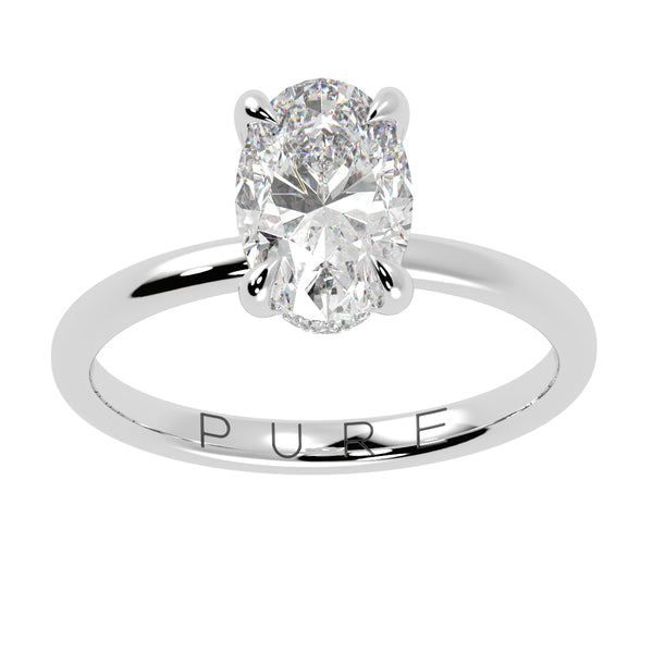 Hidden Halo Oval Brilliant Cut