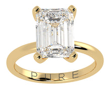 Eagle Claw Emerald Cut Diamond Solitaire Engagement Ring