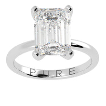Eagle Claw Emerald Cut Diamond Solitaire Engagement Ring
