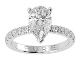 Hidden Halo Pear Brilliant Cut, With Side Diamonds