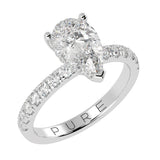 Hidden Halo Pear Brilliant Cut, With Side Diamonds