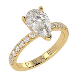 Hidden Halo Pear Brilliant Cut, With Side Diamonds