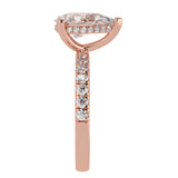 Hidden Halo Pear Brilliant Cut, With Side Diamonds