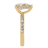 Hidden Halo Pear Brilliant Cut, With Side Diamonds
