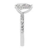 Hidden Halo Pear Brilliant Cut, With Side Diamonds