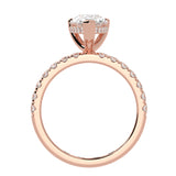 Hidden Halo Pear Brilliant Cut, With Side Diamonds