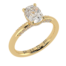 Cushion Diamond Yellow Gold With Unique Side Diamonds