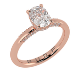 Cushion Diamond Yellow Gold With Unique Side Diamonds