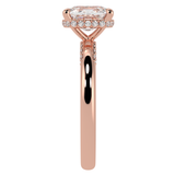 Cushion Diamond Yellow Gold With Unique Side Diamonds