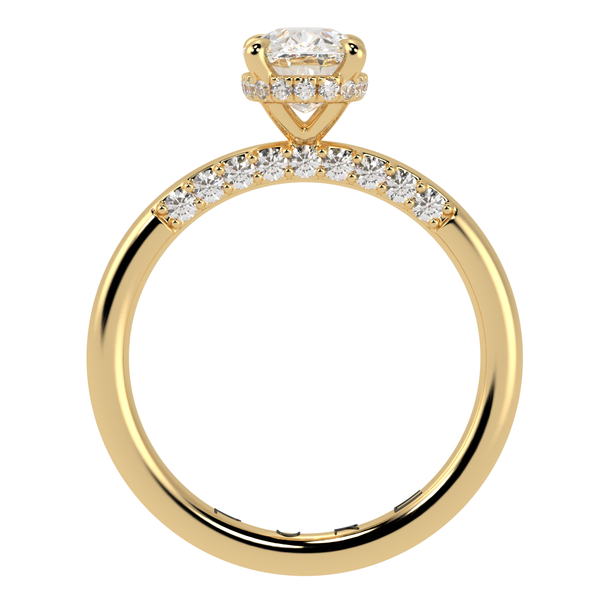 Cushion Diamond Yellow Gold With Unique Side Diamonds