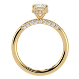 Cushion Diamond Yellow Gold With Unique Side Diamonds