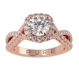 Twisted Sides Best Ever Halo Round Ring