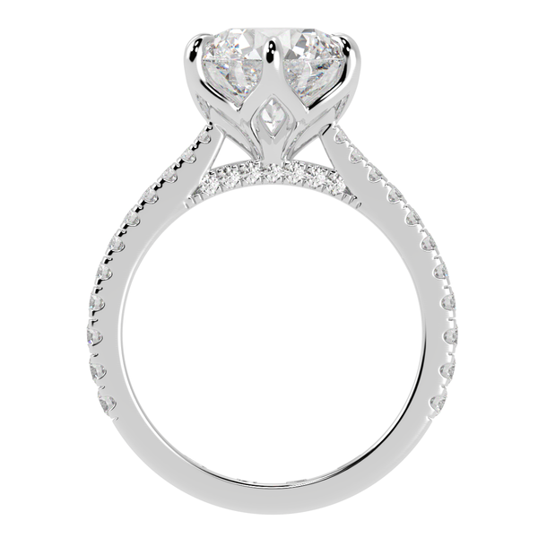 Complicated Six Prong Ring French Cut Pavè