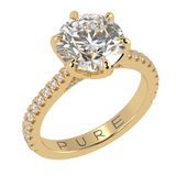 Complicated Six Prong Ring French Cut Pavè