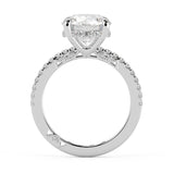 Round Brilliant Hidden Halo French Cut Pavé and complicated sides