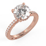 Round Brilliant Hidden Halo French Cut Pavé and complicated sides