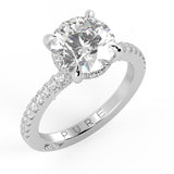 Round Brilliant Hidden Halo French Cut Pavé and complicated sides