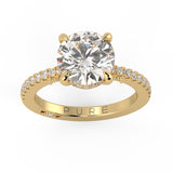 Round Brilliant Hidden Halo French Cut Pavé and complicated sides