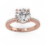 Round Brilliant Hidden Halo French Cut Pavé and complicated sides