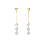 Six Round Diamond Drop Earrings