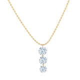 Graduated Three Round Diamond Pendant Necklace