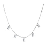 Emerald Cut Diamond Necklace