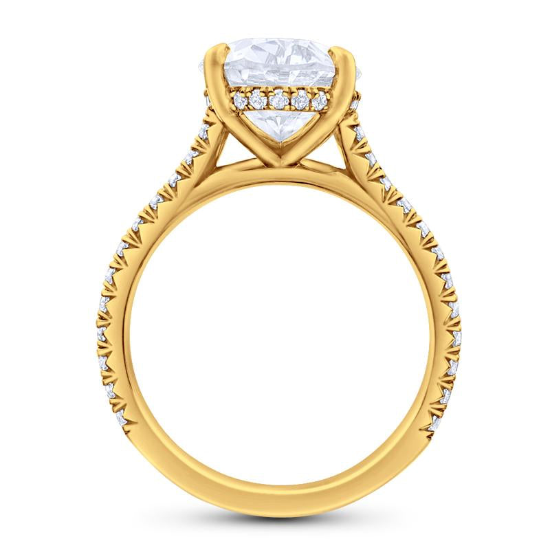Side Edge Halo Ring & Oval Cut Diamond