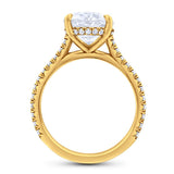 Side Edge Halo Ring & Oval Cut Diamond