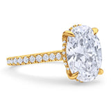 Side Edge Halo Ring & Oval Cut Diamond
