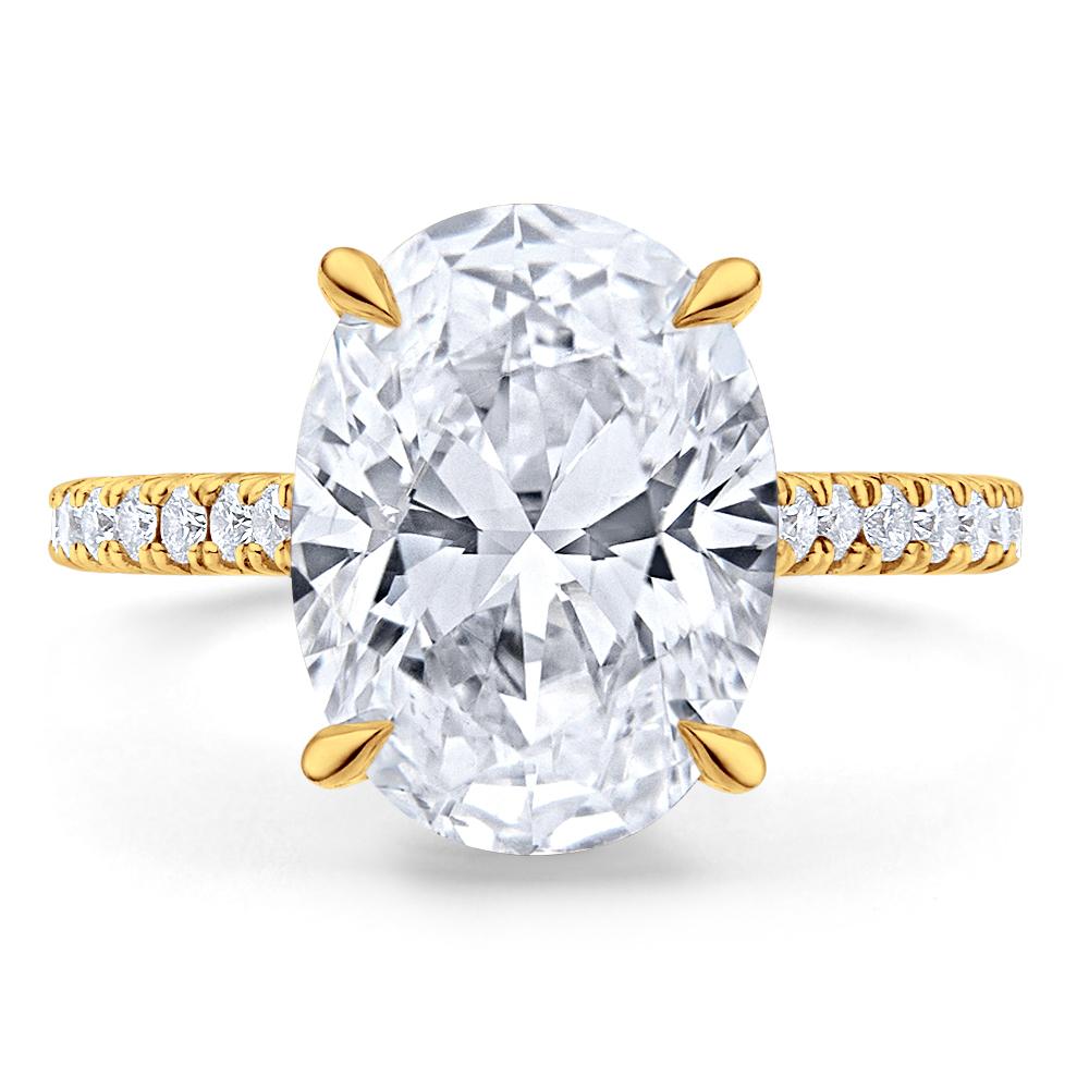 Side Edge Halo Ring & Oval Cut Diamond