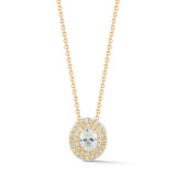 0.50-70 Ct Double Halo Oval Diamond Pendant