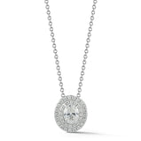0.50-70 Ct Double Halo Oval Diamond Pendant