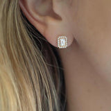 Emerald Cut Diamond Studs