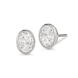 1 Ct Oval Diamond Milgrain Stud Earrings