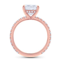 Perfect Hidden Halo Radiant Cut, French Cut Pavé sides