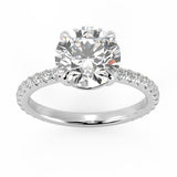 Four Prong With Side Diamonds